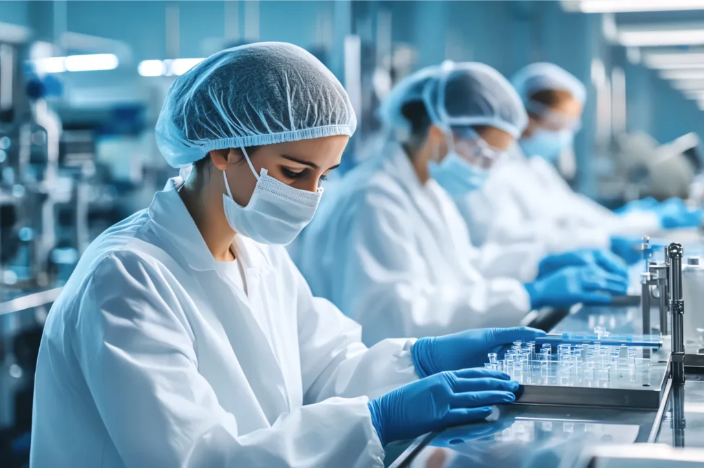 Food and pharmaceutical workers following pest control and sanitation standards